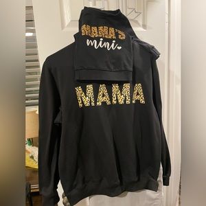 Mama and mini matching sweatshirts size large and size 6 months